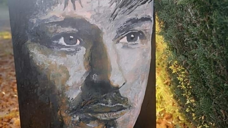 Peinture authentique Art Rock 33 tours