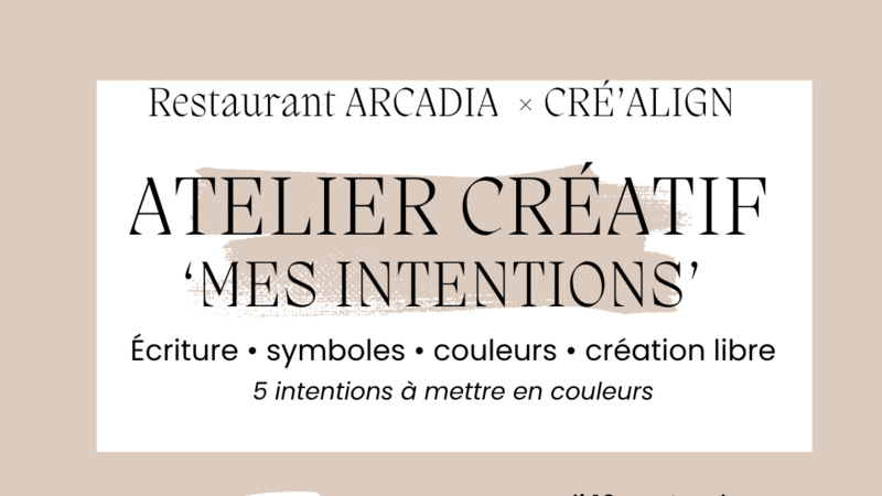 Atelier créatif et intuitif - Mes intentions 